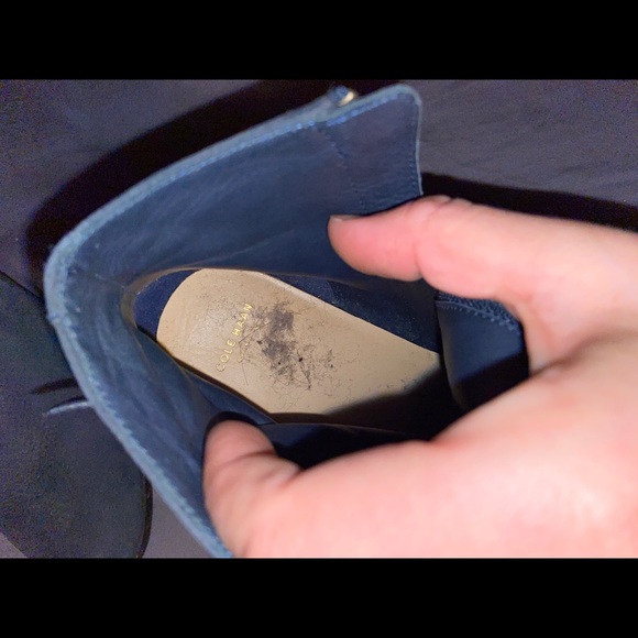 Cole Haan Navy suede heeled booties - Picture 5 of 6